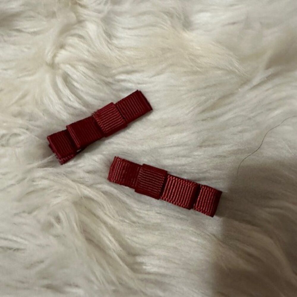 SET of 2" Wine Tuxedo Bow   7765  Handmade NWT Boutique